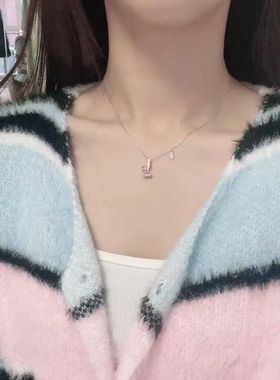 香港胡萝卜兔子粉钻项链女ins小众轻奢本命年兔年甜美锁骨链