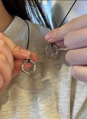 平安喜乐情侣项链情侣款编织绳吊坠平安扣男女友生日礼物