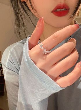 冰氧仙子蝴蝶开口戒时尚个性戒指女设计小众轻奢级感轻奢食指戒