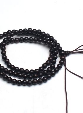 黑檀木手串时尚木质手链文玩佛珠多圈男女款百搭珠链挂链