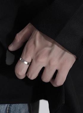 男生戒指高级感简约学生日韩新款食指男款自律戒指男士潮男个性