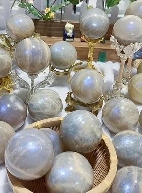 2026天然月光石水晶球原石打磨七星阵风水球家居桌面水晶工艺品摆