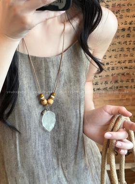 2026天然果实~新中式禅意植物菩提编绳项炼女民族风长版挂绳吊坠