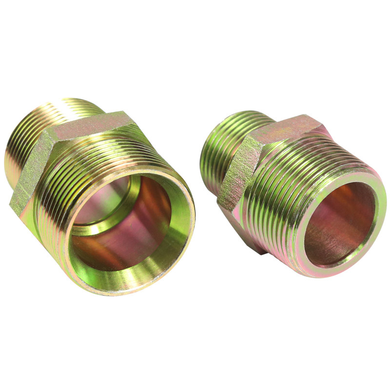 碳钢液压油管接头配件英制螺牙单头C型直接变径转接头3/4/6分1寸