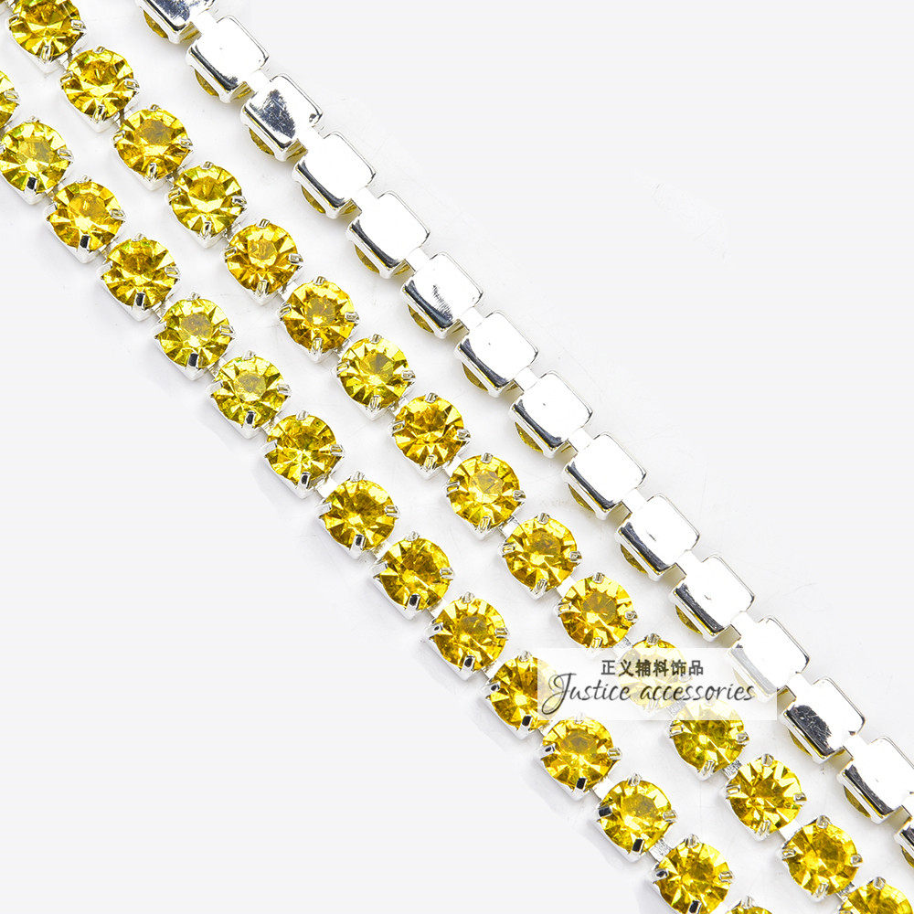 厂家直销 6mm彩色手缝玻璃水晶密爪链diy服装婚纱鞋饰帽首饰配件,淘宝优惠券,粉丝福利购,淘宝优惠卷