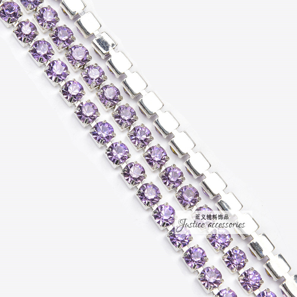 厂家直销 6mm彩色手缝玻璃水晶密爪链diy服装婚纱鞋饰帽首饰配件,淘宝优惠券,粉丝福利购,淘宝优惠卷