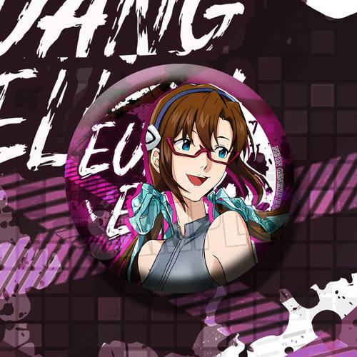 EVA动漫周边双闪艺术与潮流系列明日香绫波丽75mm双闪徽章吧唧 - 图0