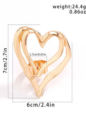 欧美跨境饰品夸张甜酷风金属大爱