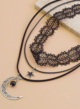 欧美跨境哥特风洛丽塔蕾丝项链女