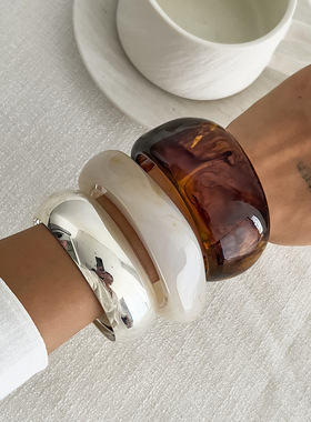 欧美跨境时尚不规则晕染亚克力手