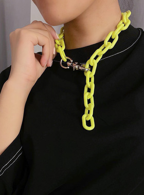 欧美跨境饰品朋克嘻哈亚克力粗链