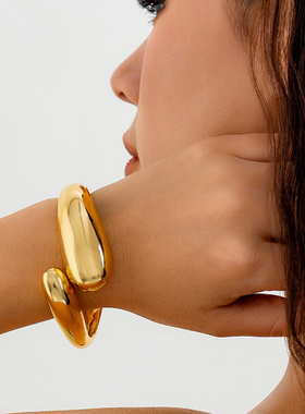 欧美跨境设计感金属光面水滴抱抱