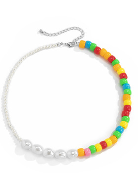 欧美跨境饰品时尚异形仿珍珠锁骨