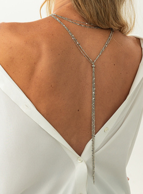 欧美跨境时尚ins金属亮片铜链条