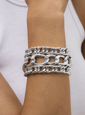 欧美跨境饰品复古嘻哈金属粗链条