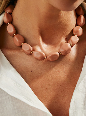 欧美跨境时尚不规则亚克力串珠项