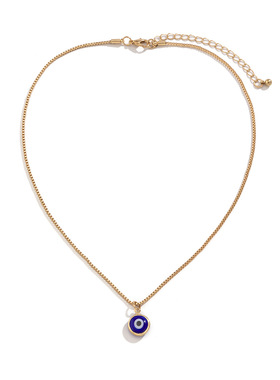 欧美跨境饰品百搭眼睛吊坠金属项