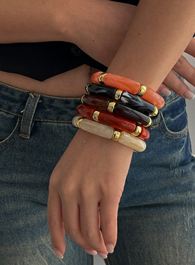 欧美跨境时尚轻奢ins风串珠竹节