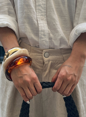 欧美跨境复古琥珀色晕染亚克力手