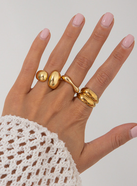 欧美跨境ins风金属质感水滴抱抱