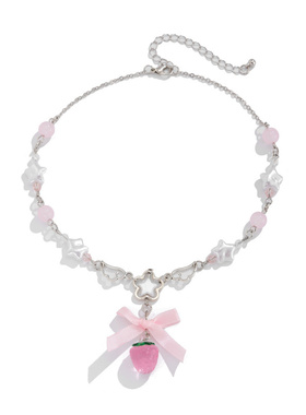 欧美跨境甜美ins风蝴蝶结草莓吊