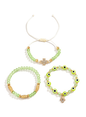 欧美跨境饰品夏季十字微镶佛手手