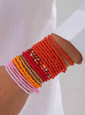 欧美跨境波西米亚米珠串珠手链套