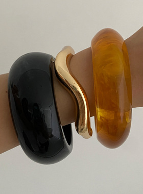 欧美跨境时尚半透明晕染树脂手镯