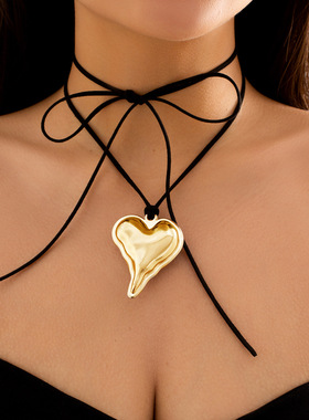 欧美跨境饰品甜酷夸张大爱心吊坠