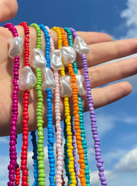 欧美跨境饰品个性异形仿珍珠串珠