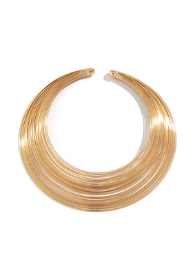 欧美跨境饰品 非洲风情项圈多层choker 个性金属铁丝圆环开口项饰