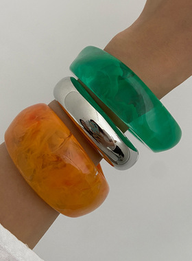 欧美跨境时尚不规则晕染渐变树脂