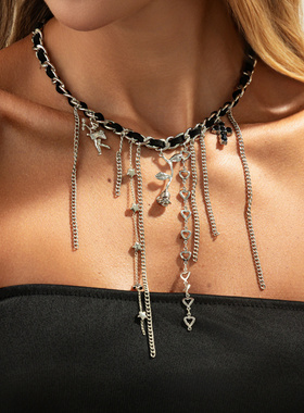 欧美跨境甜酷ins风爱心十字架流