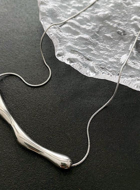 小众设计钛钢不规则褶皱项链女夏锁骨链ins冷淡风锁骨链短款颈链