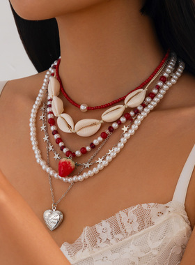 欧美跨境饰品甜酷仿珍珠米珠串珠