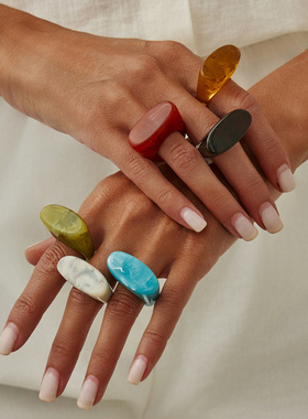 欧美跨境设计感彩色几何椭圆切面