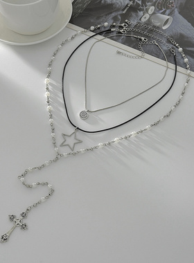 欧美跨境嘻哈ins仿珍珠链条长项