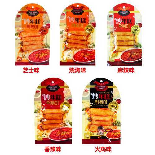 金时子韩式炒年糕芝士麻辣年糕条韩国风味糍粑开袋即食速食小吃 - 图0