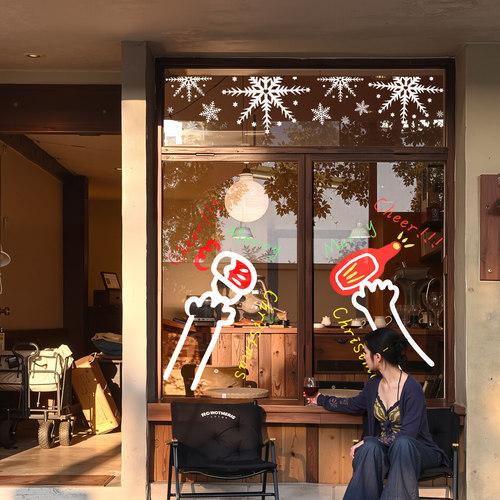 2026圣诞节玻璃贴纸静电贴圣诞老人装饰品酒店橱窗贴店铺门贴布置 - 图2