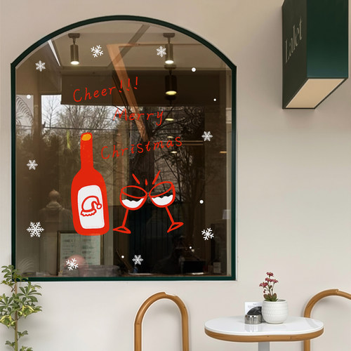 2026圣诞节玻璃贴纸静电贴圣诞老人装饰品酒店橱窗贴店铺门贴布置 - 图3