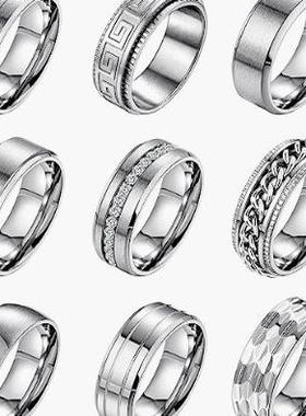 套装戒指不掉色指环扳指可旋转缓