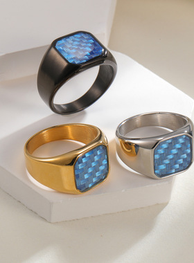 印章指环13号钛钢饰品首饰饰品