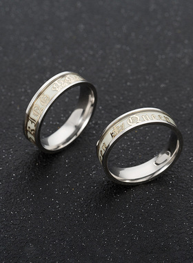 夜光大号手饰品扳指指环情侣对戒