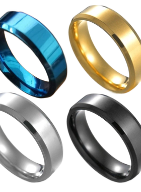 对戒时尚首饰不锈钢男士钛钢指环戒指ring大号情侣手饰品扳指太钢
