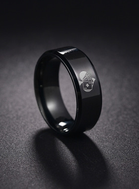 扑克饰品黑桃A男士钛钢不锈钢钛