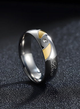 小号尾戒6号镶钻钛钢戒指ring情