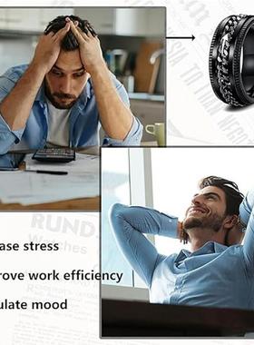 嘻哈星星月亮可转动戒指