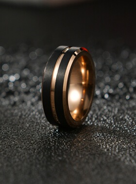 玫瑰金超宽扳指欧美男款手饰品男