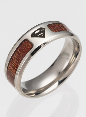 首饰相思木纹钛钢大号13号对戒手