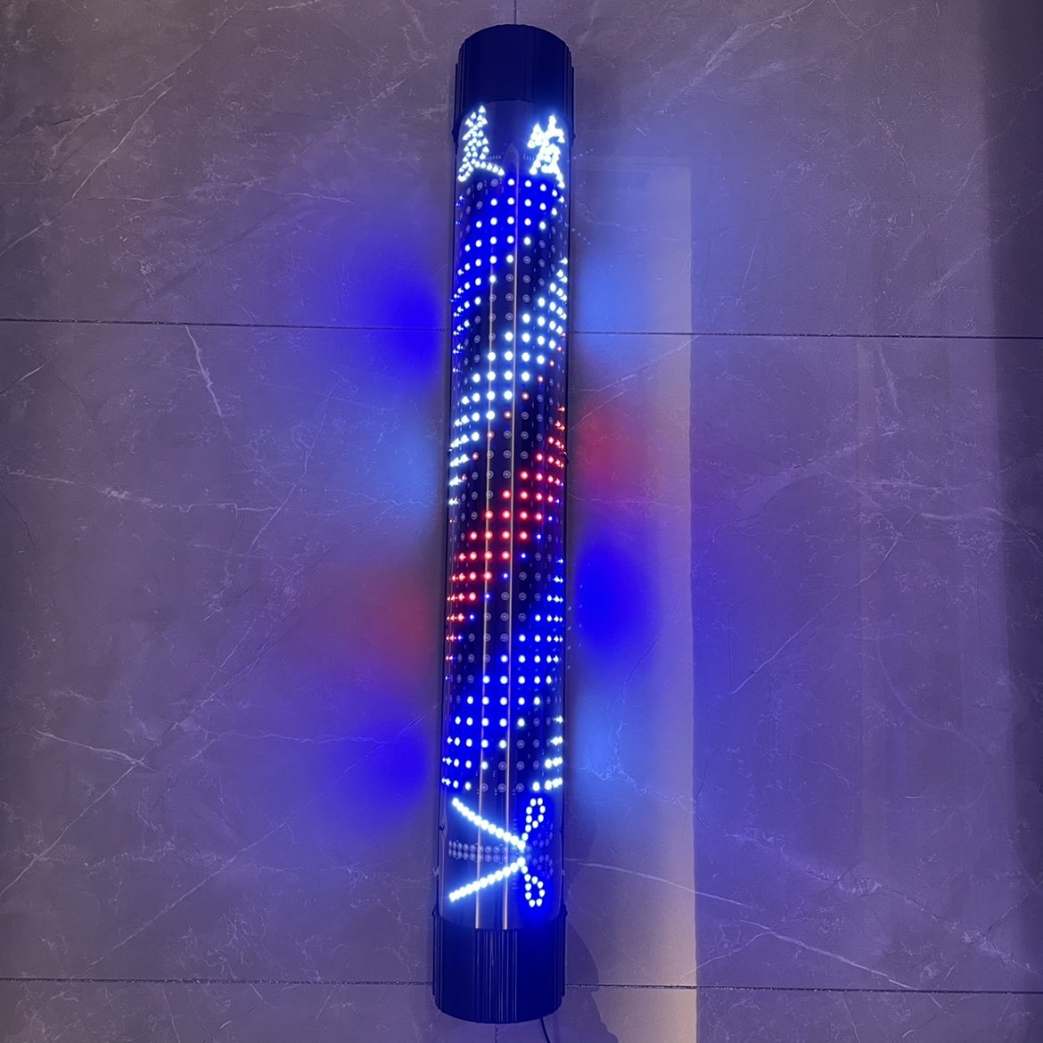 美发店新款带人头LED灯发廊挂墙转灯壁挂理发店户外电子半圆转灯,淘宝优惠券,粉丝福利购,淘宝优惠卷